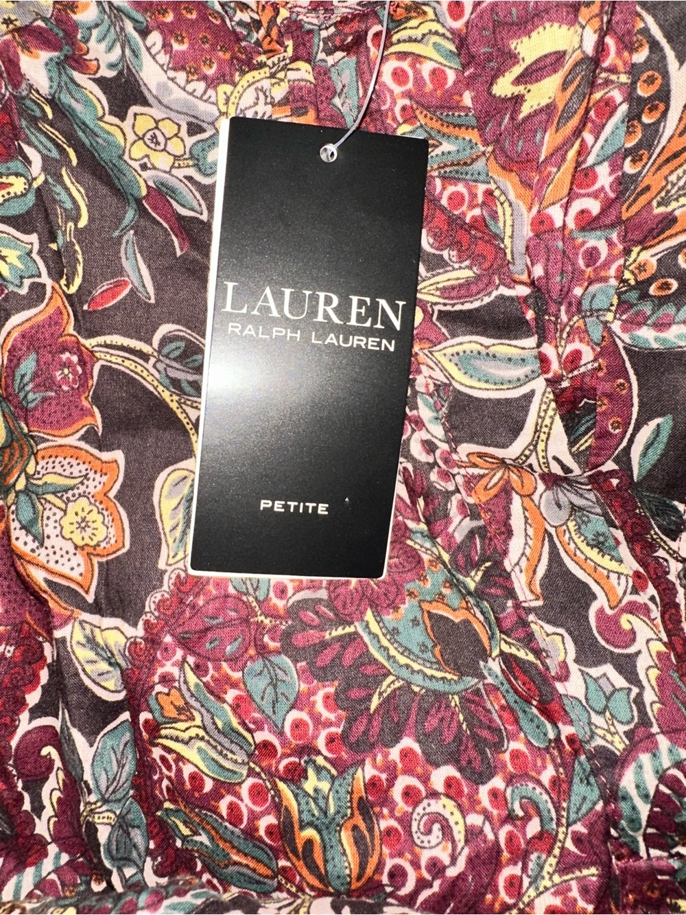 NWT Ralph Lauren Women’s Long Sleeve Dress- Autumal colors. 8 Petite $195 - Picture 3 of 10